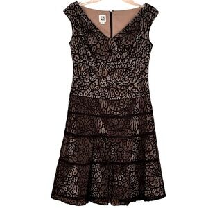 Anne Klein Women's Sleeveless A-line Lace Overlay Cocktail Dress size 2